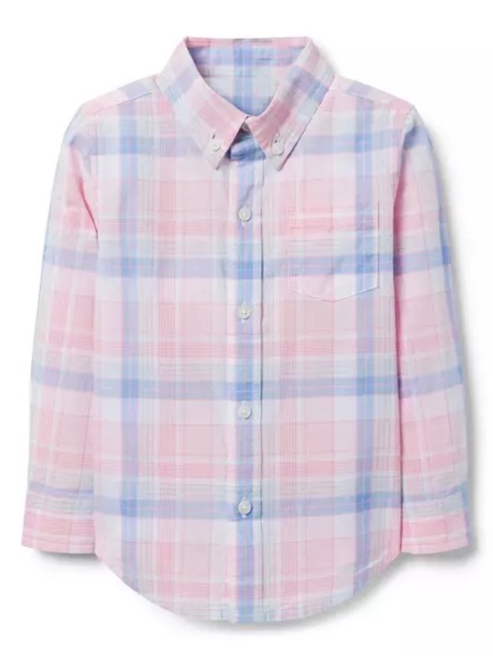Janie and Jack toddler boys pink madras plaid button down size 2T